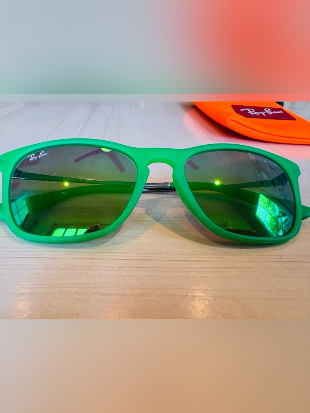 Ray-Ban Junior RJ9061S Green Mirrored Sunglasses 49mm